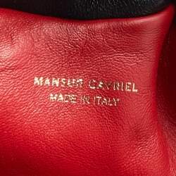 Pre Owned Mansur Gavriel Black Gathered Leather Mini Cloud Clutch Bag