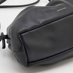 Pre Owned Mansur Gavriel Black Gathered Leather Mini Cloud Clutch Bag