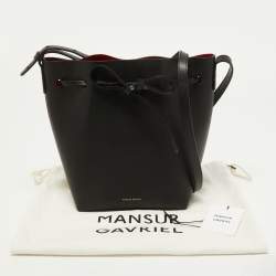 Pre Owned Mansur Gavriel Black leather Mini Bucket Bag