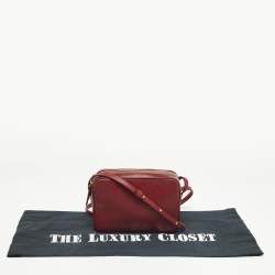 Pre Owned Mansur Gavriel Burgundy Leather Crossbody Bag
