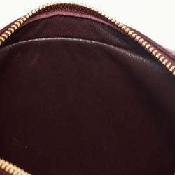 Pre Owned Mansur Gavriel Burgundy Leather Crossbody Bag
