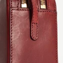 Pre Owned Mansur Gavriel Burgundy Leather Crossbody Bag