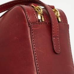 Pre Owned Mansur Gavriel Burgundy Leather Crossbody Bag