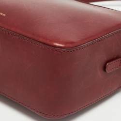 Pre Owned Mansur Gavriel Burgundy Leather Crossbody Bag