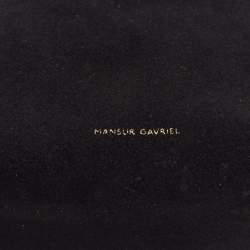 Mansur Gavriel Black Suede and Leather Bucket Drawstring Bag