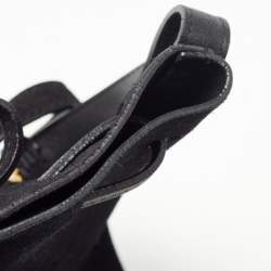 Mansur Gavriel Black Suede and Leather Bucket Drawstring Bag