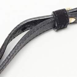 Mansur Gavriel Black Suede and Leather Bucket Drawstring Bag