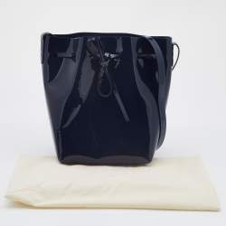 Mansur Gavriel Blue Patent Leather Bucket Drawstring Bag