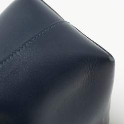 Pre Owned Mansur Gavriel Navy Blue Leather Mini Bucket Bag