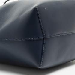 Pre Owned Mansur Gavriel Navy Blue Leather Mini Bucket Bag