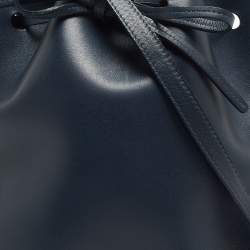 Pre Owned Mansur Gavriel Navy Blue Leather Mini Bucket Bag