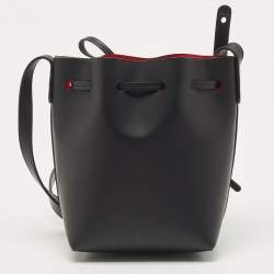 Mansur Gavriel Black Leather Mini Mini Bucket Bag