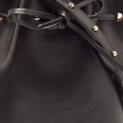 Mansur Gavriel Black Leather Drawstring Bucket Bag