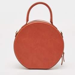 Mansur Gavriel Brown Leather Circle Crossbody Bag