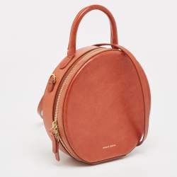 Mansur Gavriel Brown Leather Circle Crossbody Bag