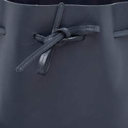 Pre Owned Mansur Gavriel Navy Blue Leather Bucket Bag 