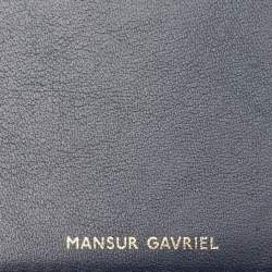 Pre Owned Mansur Gavriel Navy Blue Leather Bucket Bag 