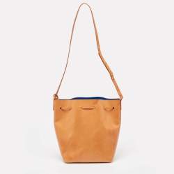 Pre Owned Mansur Gavriel Tan Leather Bucket Bag  