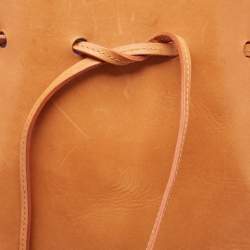 Pre Owned Mansur Gavriel Tan Leather Bucket Bag  