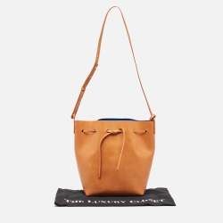Pre Owned Mansur Gavriel Tan Leather Bucket Bag  