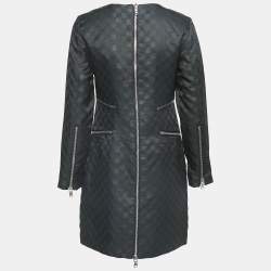Marc by Marc Jacobs Black Checkered Gabardine Zip Detail Mini Dress S