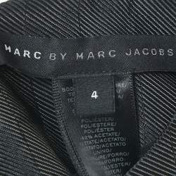 Marc by Marc Jacobs Black Checkered Gabardine Zip Detail Mini Dress S