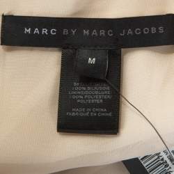 Pre Owned Marc by Marc Jacobs Cream Silk Embellished Frances Top M