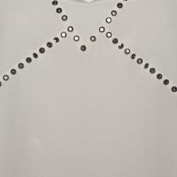 Pre Owned Marc by Marc Jacobs Cream Silk Embellished Frances Top M