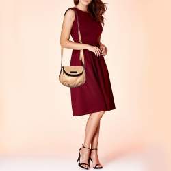 Pre Owned Marc by Marc Jacobs Beige/Black Leather Classic Q Natasha Crossbody Bag