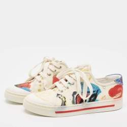 Pre Owned Marc Jacobs Multicolor Canvas Flower Print Low Top Sneakers Size 37