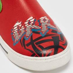 Pre Owned Marc by Marc Jacobs Red Leather Slip On Sneakers Size 40