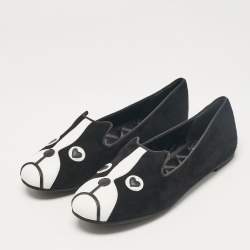 Pre Owned Marc by Marc Jacobs Black Leather and Suede Ballet Flats Size 36