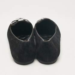 Pre Owned Marc by Marc Jacobs Black Leather and Suede Ballet Flats Size 36