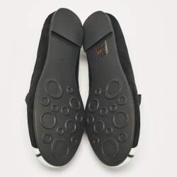 Pre Owned Marc by Marc Jacobs Black Leather and Suede Ballet Flats Size 36