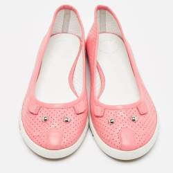 Marc by Marc Jacobs Pink Perforated Leather Mouse Flats Size 39