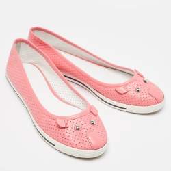 Marc by Marc Jacobs Pink Perforated Leather Mouse Flats Size 39