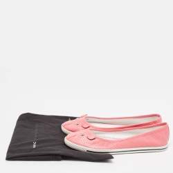 Marc by Marc Jacobs Pink Perforated Leather Mouse Flats Size 39