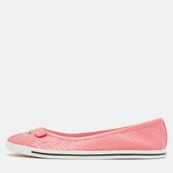 Marc by Marc Jacobs Pink Perforated Leather Mouse Flats Size 39