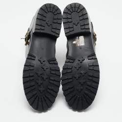 مملوكة مسبقًا Marc by Marc Jacobs Black Leather Ankle Length Engineer Buckle Boots Size 39