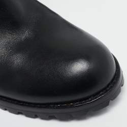 مملوكة مسبقًا Marc by Marc Jacobs Black Leather Ankle Length Engineer Buckle Boots Size 39