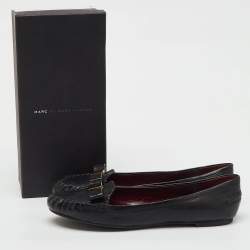 Pre Owned Marc by Marc Jacobs Black Leather Loafer Ballet Flats Size 40