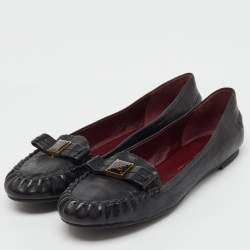 Pre Owned Marc by Marc Jacobs Black Leather Loafer Ballet Flats Size 40