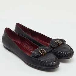 Pre Owned Marc by Marc Jacobs Black Leather Loafer Ballet Flats Size 40
