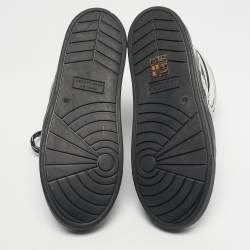 مملوكة مسبقًا Marc by Marc Jacobs Silver/Black Leather and Fabric High Top Sneakers Size 36