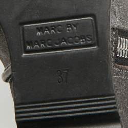 Pre Owned Marc by Marc Jacobs Silver Suede Ankle Length Boots Size 37