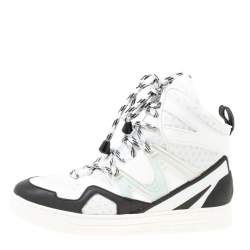 مملوكة مسبقًا حذاء رياضي مارك باي مارك جاكوبس مرتفع من أعلى شبك وجلد مونوكروم مقاس 38