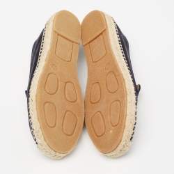 Pre Owned حذاء إسبادريل فلات مارك باي مارك جاكوبس سليبينغ موس ساتان أزرق كحلي مقاس 36