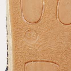 Pre Owned حذاء إسبادريل فلات مارك باي مارك جاكوبس سليبينغ موس ساتان أزرق كحلي مقاس 36