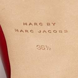 Pre Owned Marc by Marc Jacobs Red Leather Ballet Flats Size 36.5