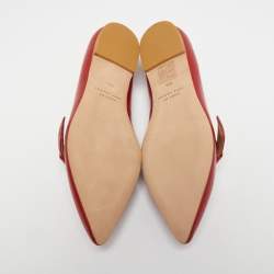 Pre Owned Marc by Marc Jacobs Red Leather Ballet Flats Size 36.5
